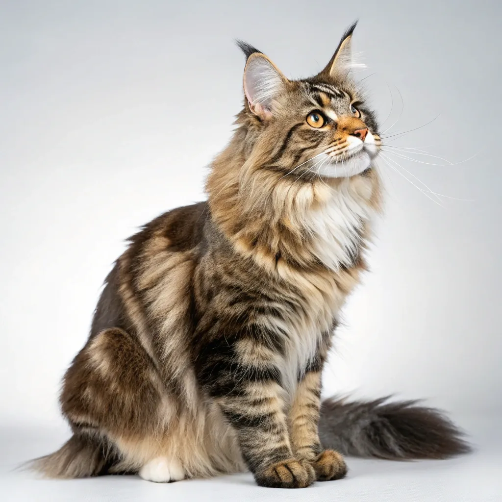 Mittens the Maine Coon looking freshly groomed